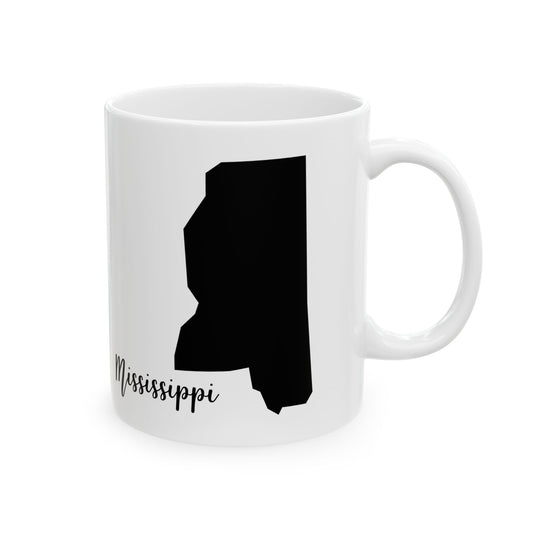 Mississippi State Silhouette Ceramic Mug – 11oz    Item #35281