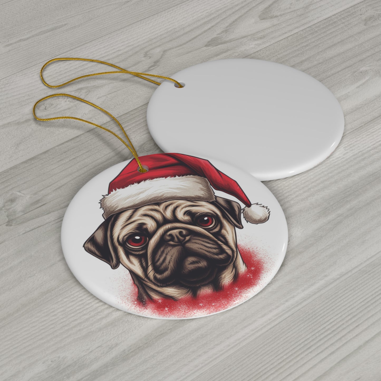 Ceramic Ornament - Christmas Pug Dog  Item #6880684