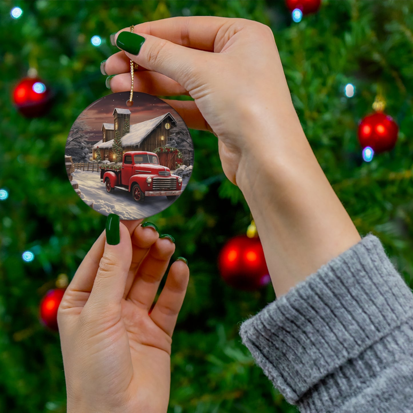 Ceramic Ornament - Country Christmas Truck    Item #4887498