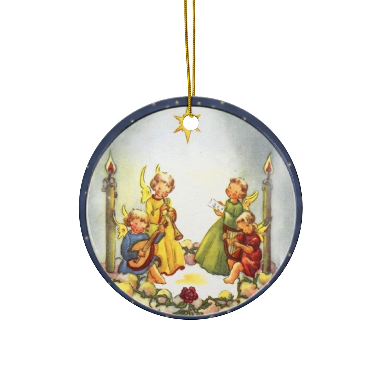 Christmas Scene Ceramic Disc Ornament        Item #4069824