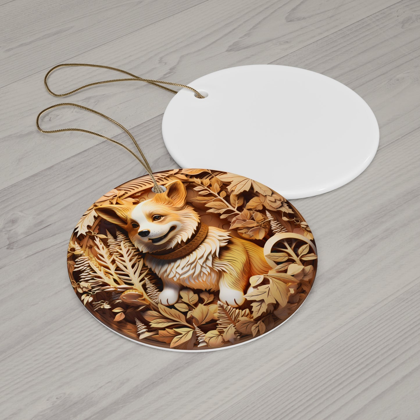 Dog Ceramic Disc Ornament              Item #3910716