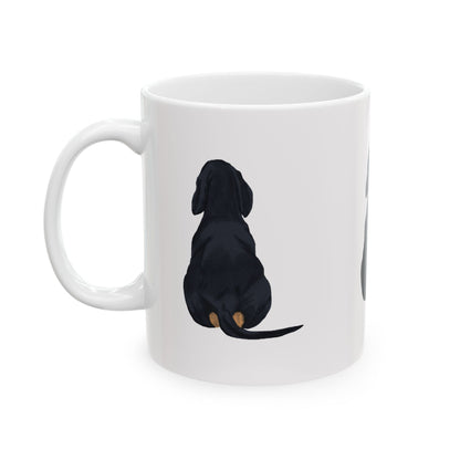 Dog Silhouette Mug – Back View Ceramic Coffee Cup 11oz    Item #10813