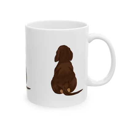 Dog Silhouette Mug – Back View Ceramic Coffee Cup 11oz    Item #437812
