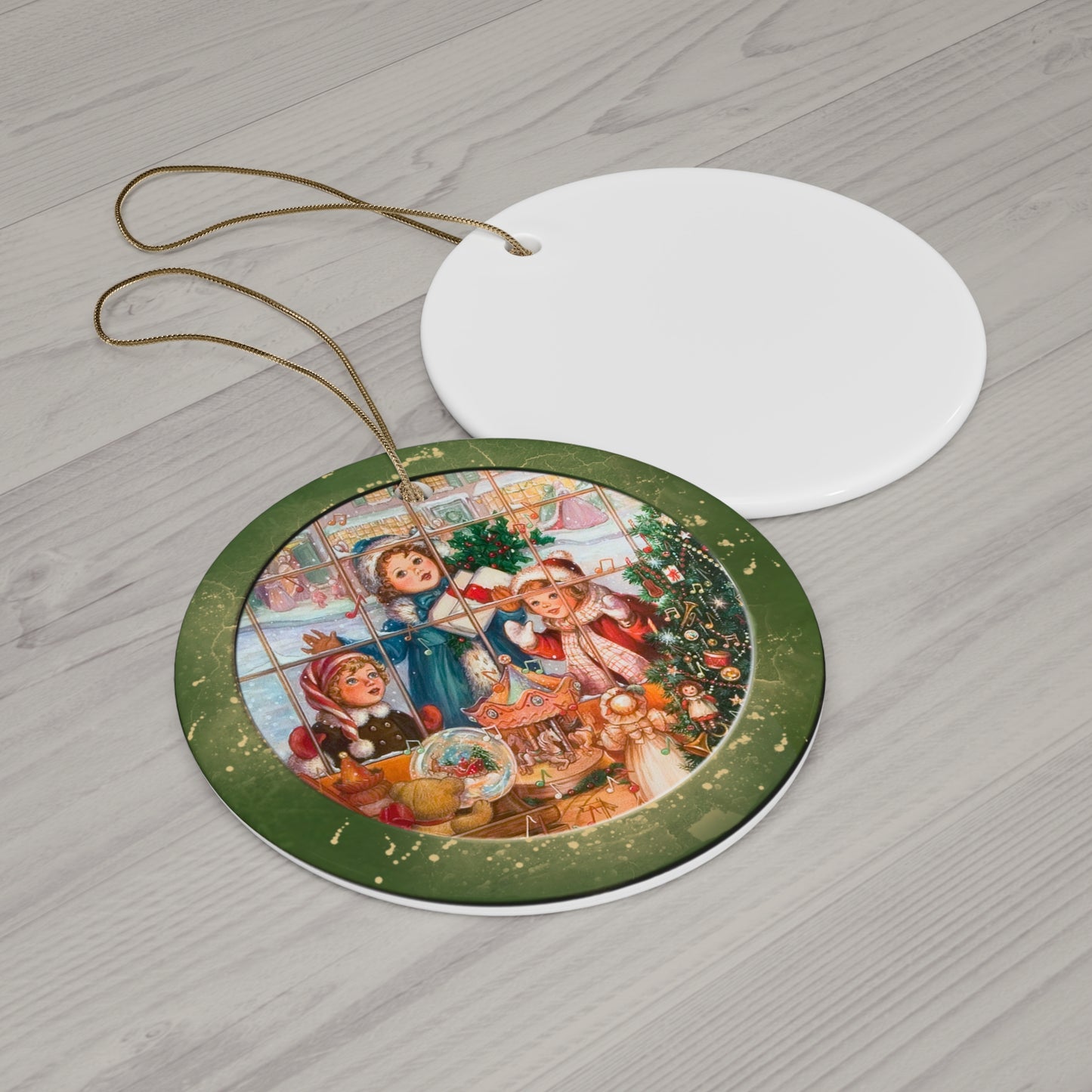 Christmas Kids Ceramic Disc Ornament    Item #7836488