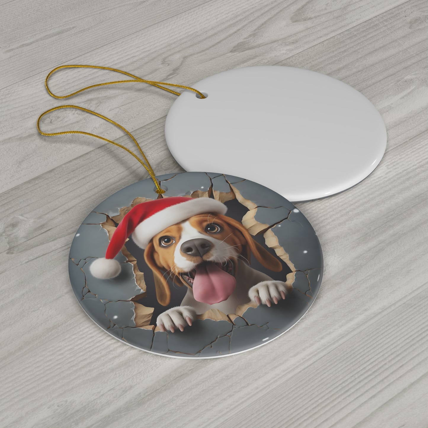 CERAMIC ORNAMENT - 3D CHRISTMAS DOG        Item #5865995