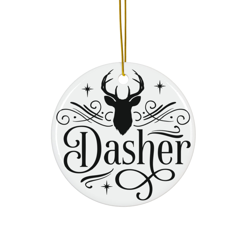 Dasher Ceramic Disc Ornament        Item #355453 - Buckshot's Bargain Barn