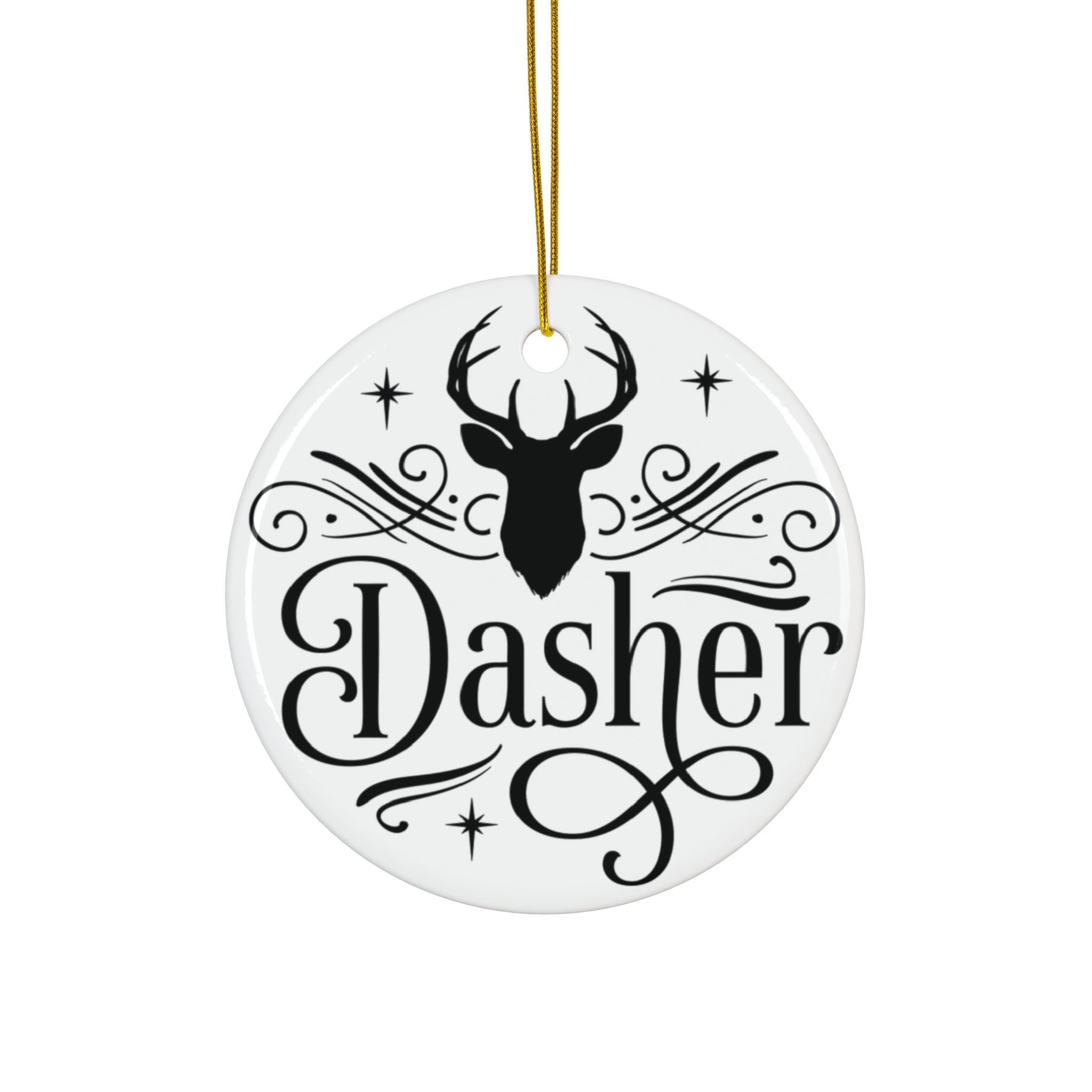 Dasher Ceramic Disc Ornament        Item #355453 - Buckshot's Bargain Barn
