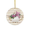 Bear In A Teapot Ceramic Disc Ornament        Item #772297 - Buckshot's Bargain Barn