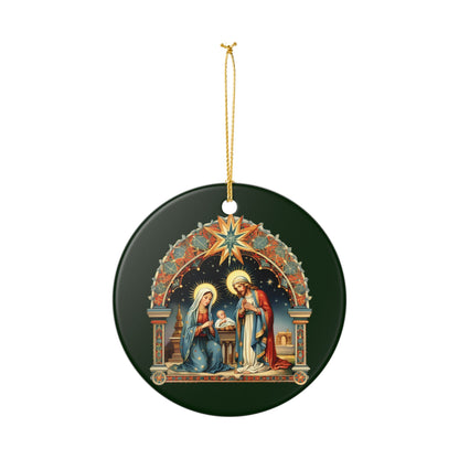 Nativity Scene Ceramic Christmas Ornament   Item #292578