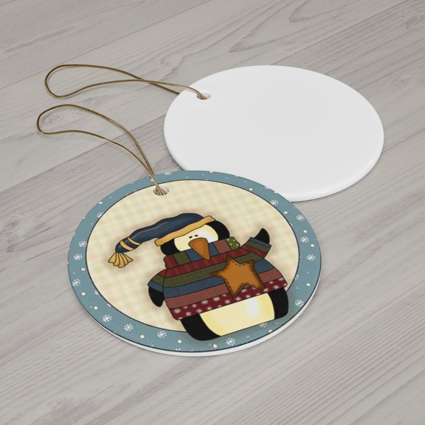 Penguin Ceramic Disc Ornament       Item #4117225