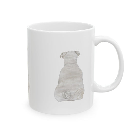 Dog Silhouette Mug – Back View Ceramic Coffee Cup 11oz    Item #61782