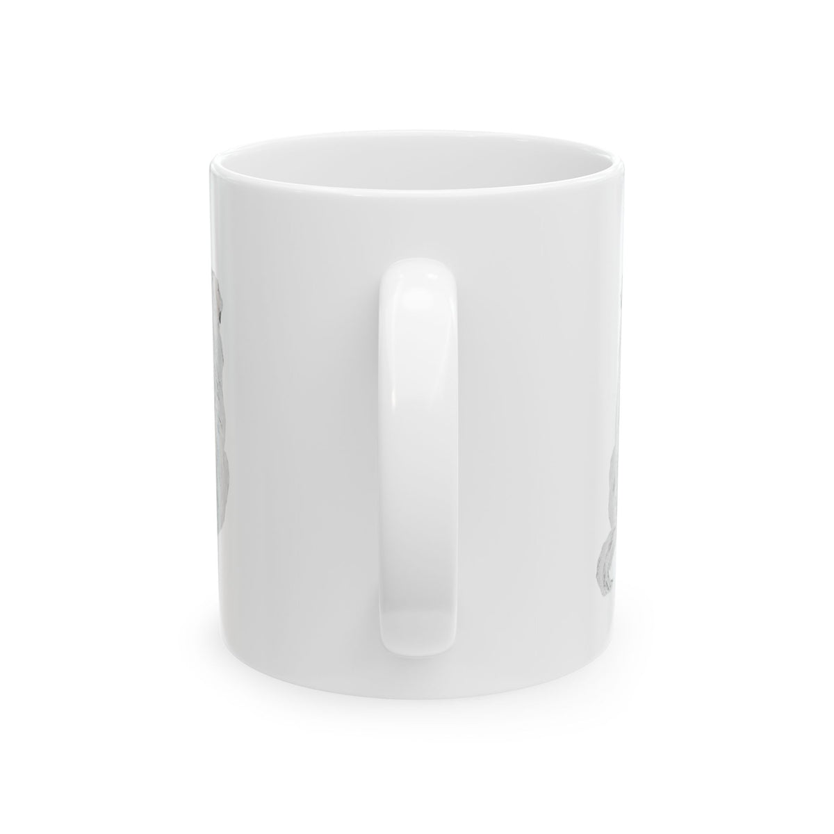 Dog Silhouette Ceramic Mug — Minimalist Back-View Puppy Coffee Cup 11oz  Item #492098