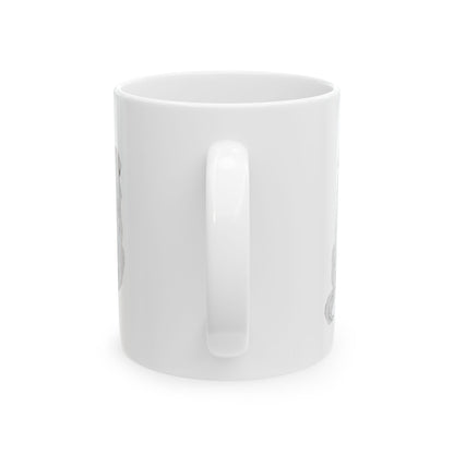 Dog Silhouette Ceramic Mug — Minimalist Back-View Puppy Coffee Cup 11oz  Item #492098