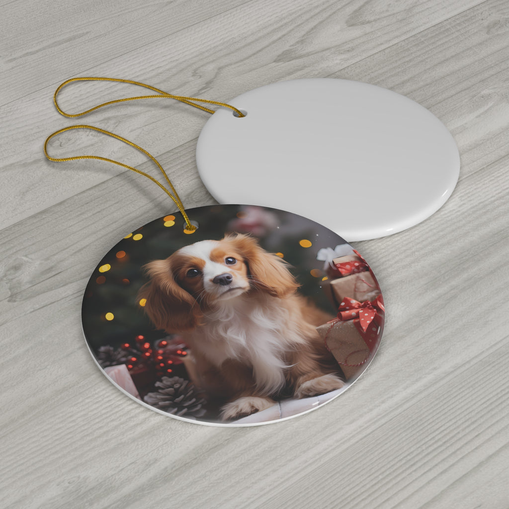 Dog Ceramic Disc Ornament          Item #9701429
