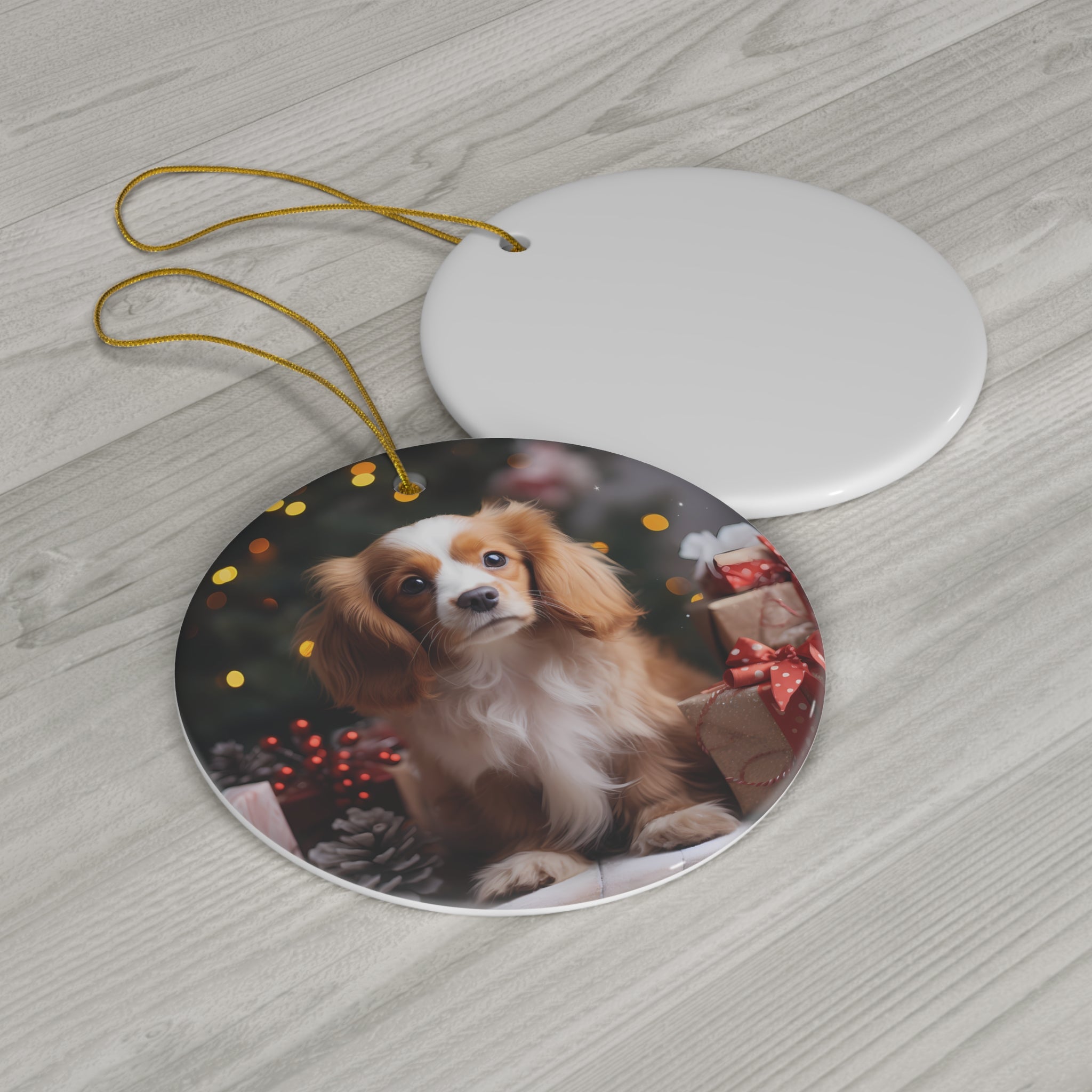Dog Ceramic Disc Ornament          Item #9701429