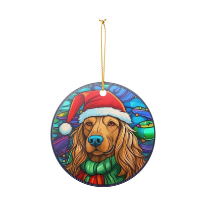 Christmas Golden Retriever Ceramic Ornament    Item #21977