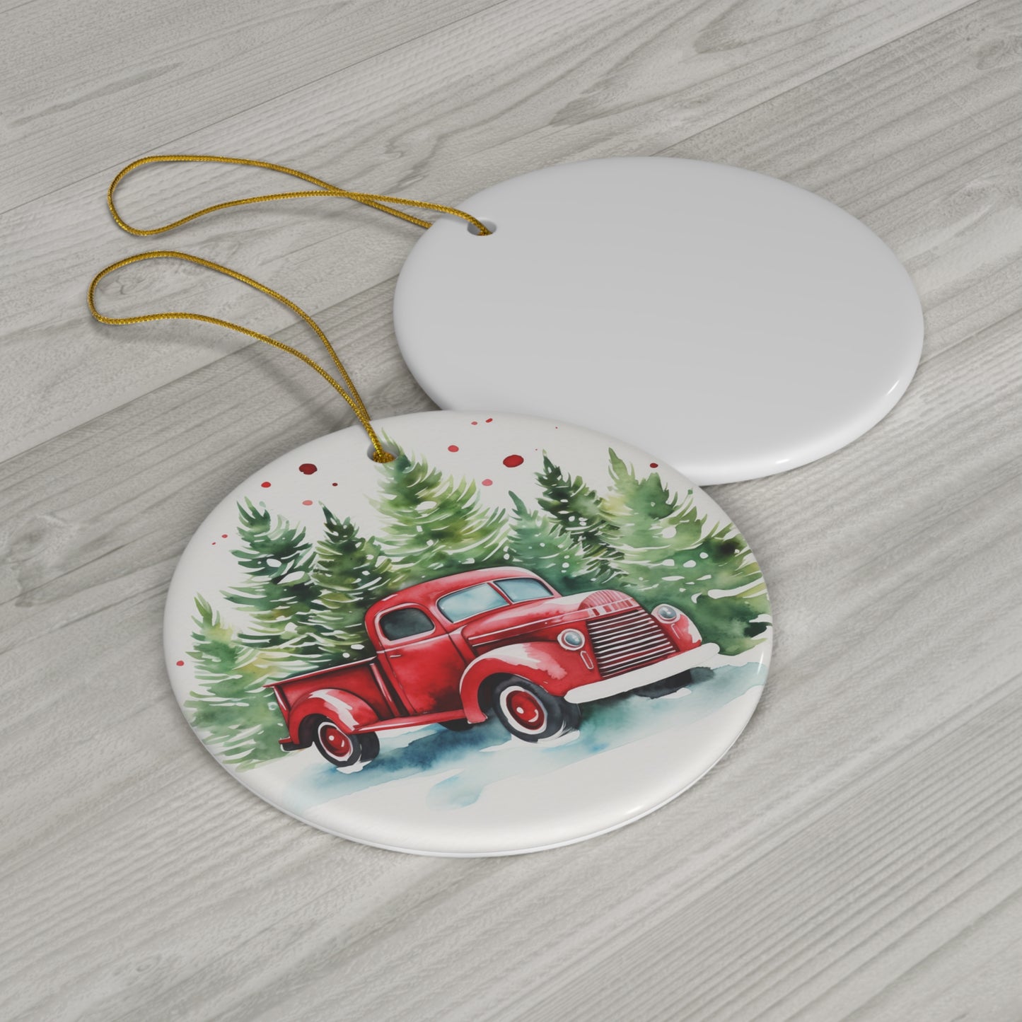 Ceramic Ornament - Red Truck     Item #3376649