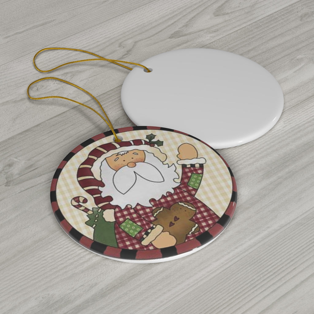 Santa Ceramic Disc Ornament           Item #2806868 - Buckshot's Bargain Barn