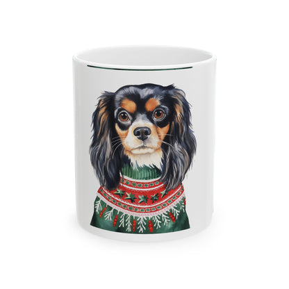 Cavalier King Charles Christmas Mug – Cute Dog in Holiday Sweater 11oz   Item #814475