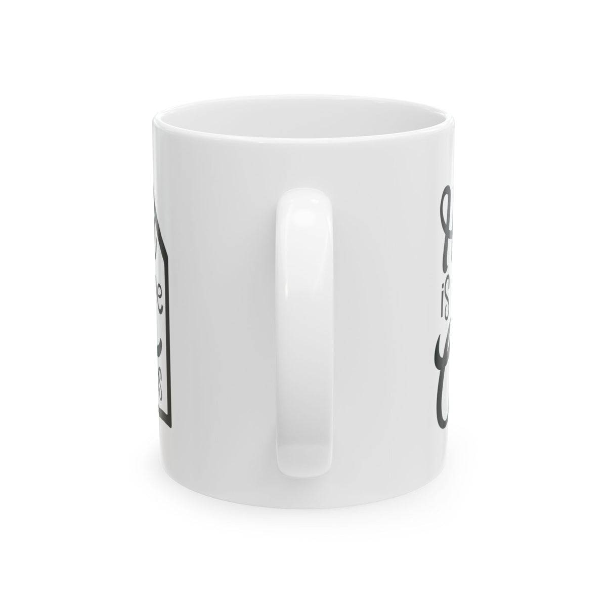 Ceramic Mug — "Home Is Where the Cat Is" Cozy Cat Lover Coffee Mug 11oz    Item #204832