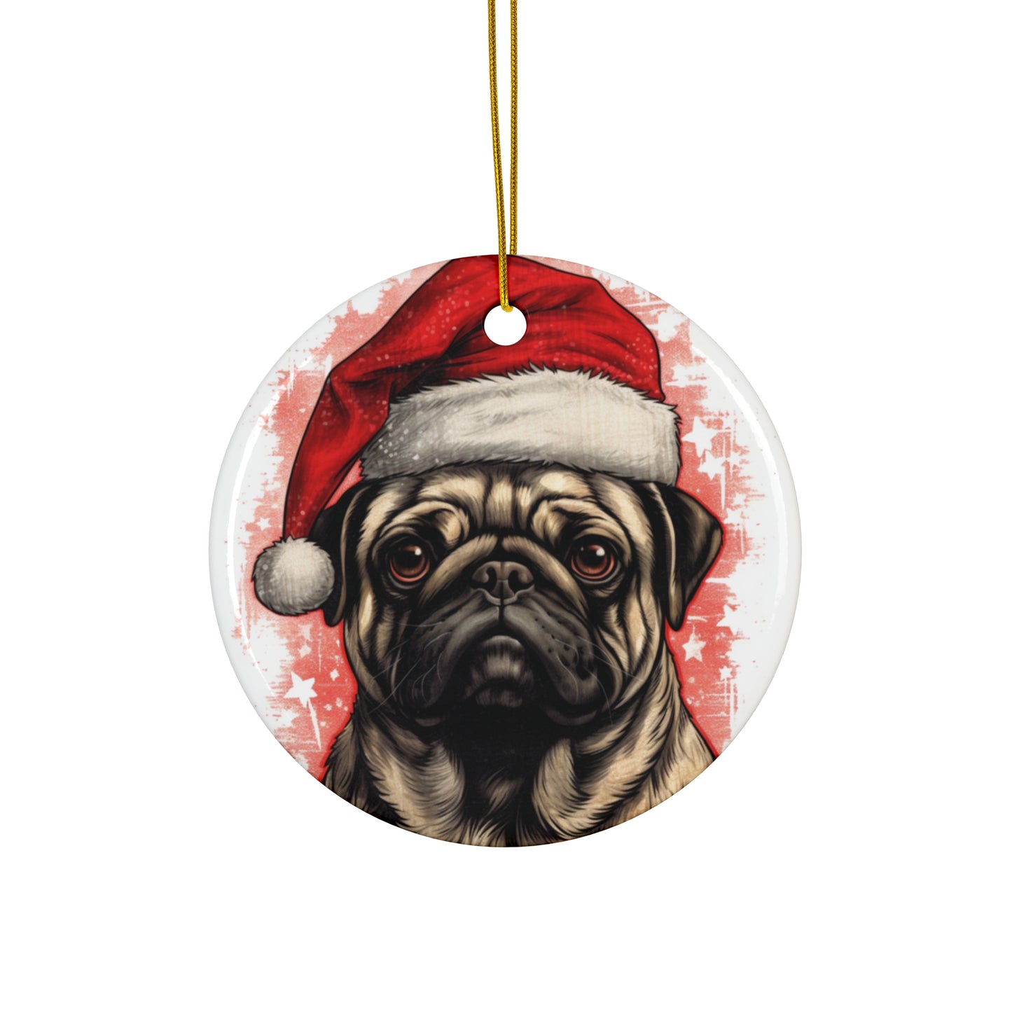 Ceramic Ornament - Christmas Pug Dog   Item #6733475