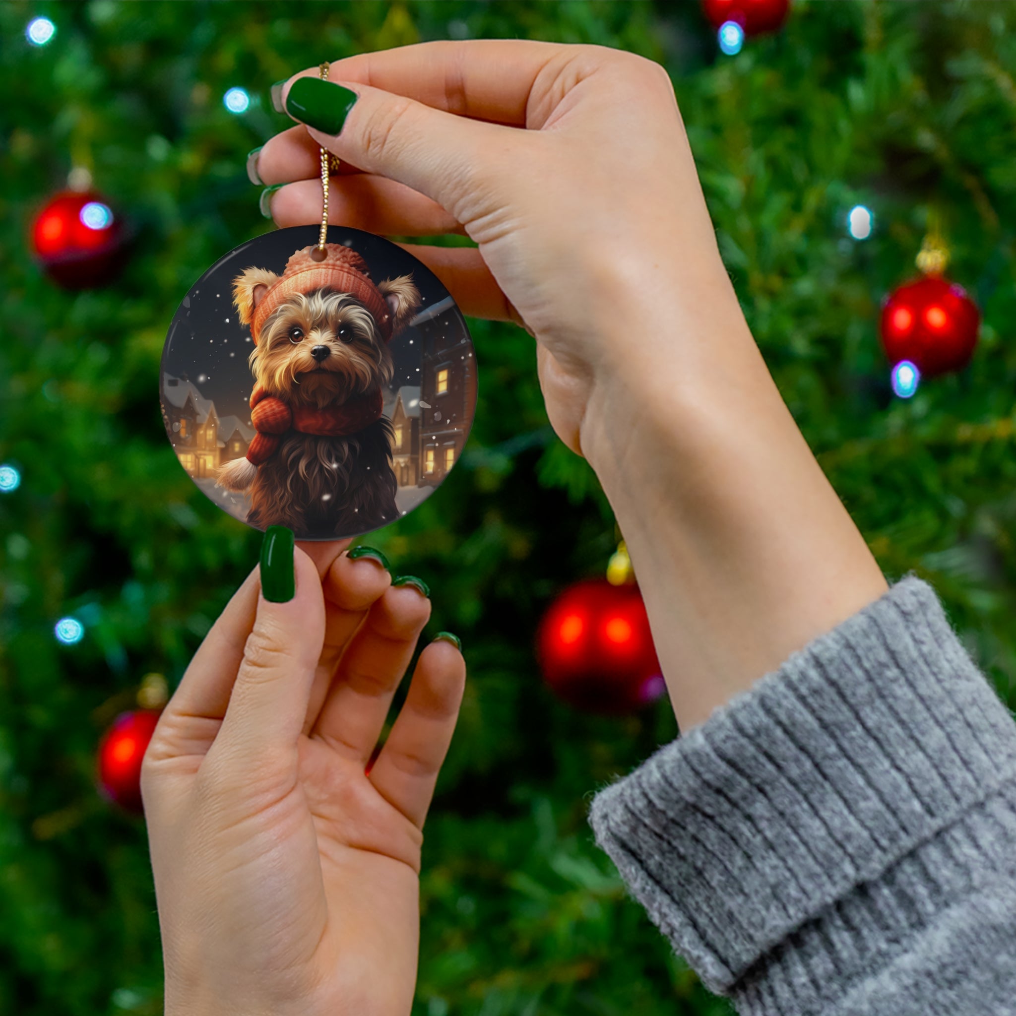 Dog Ceramic Disc Ornament         Item #8692164