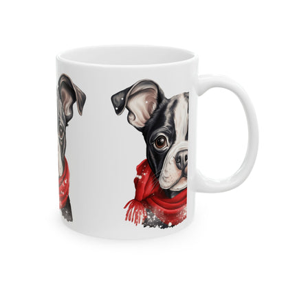 Boston Terrier in Red Scarf Ceramic Mug 11oz  Item #343997