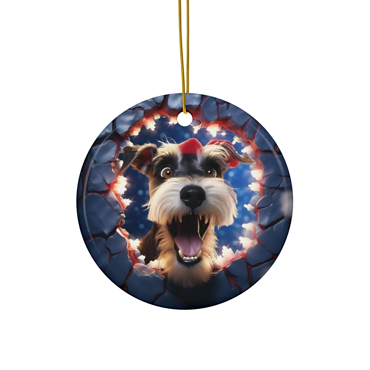 CERAMIC ORNAMENT - 3D CHRISTMAS DOG        Item #5901879