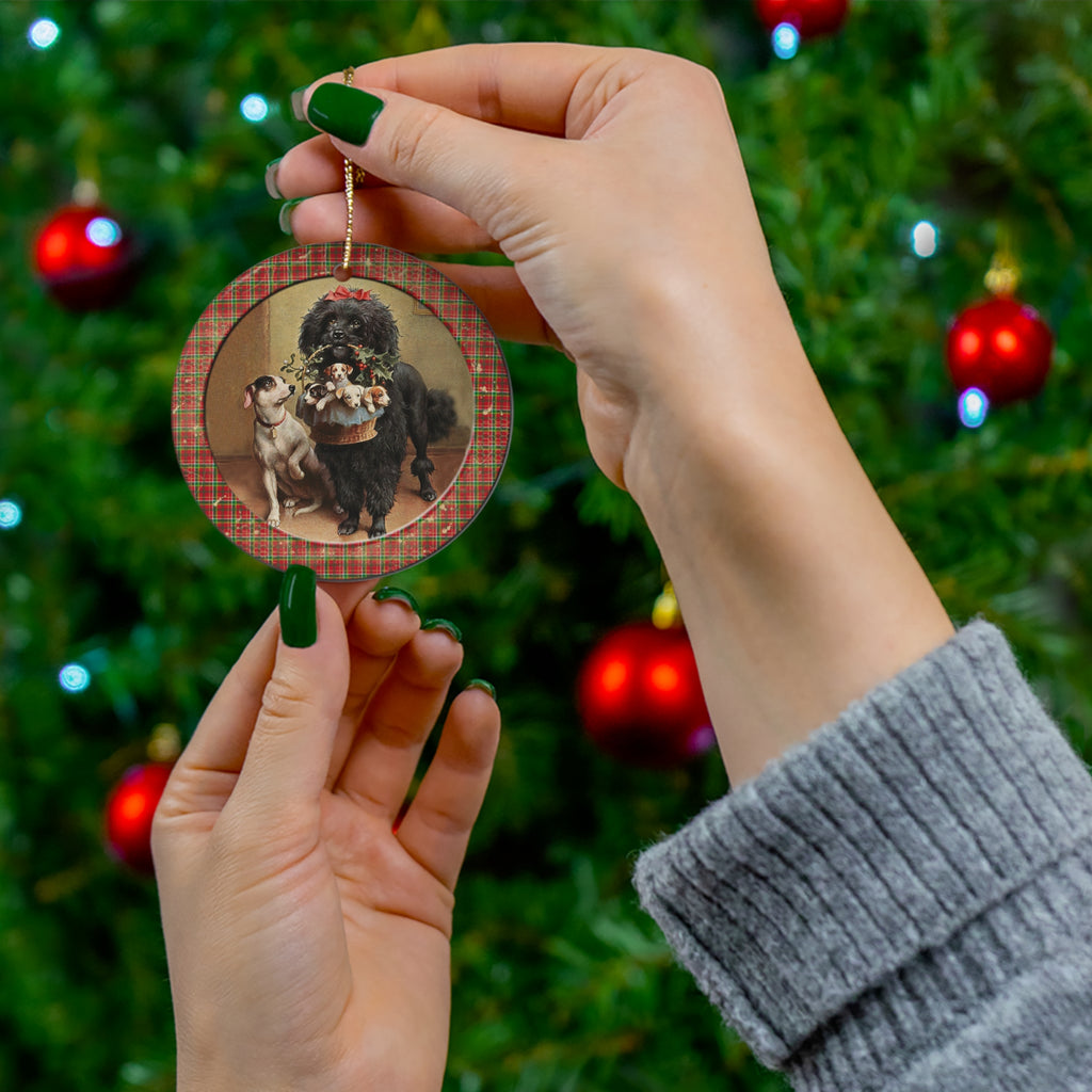 Christmas Dogs Ceramic Disc Ornament       Item #4397855