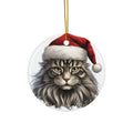 Maine Coon Cat With Santa Hat Ceramic Ornament      Item #2943961