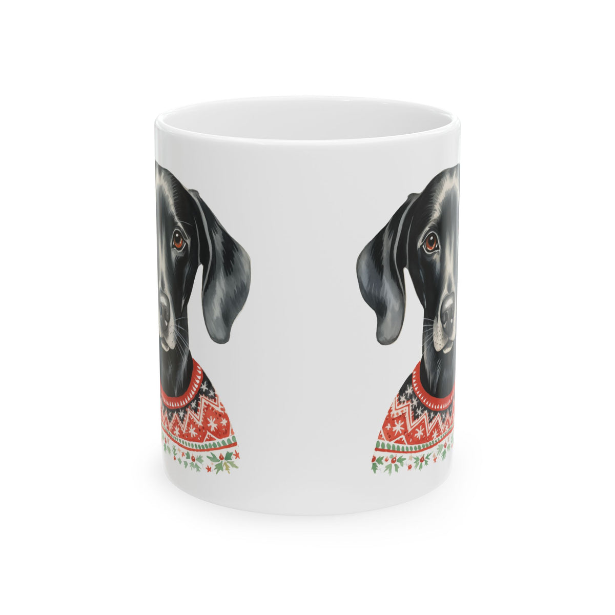 Black Labrador Christmas Mug — Festive Dog Lover Ceramic Coffee Cup 11oz   Item #281792