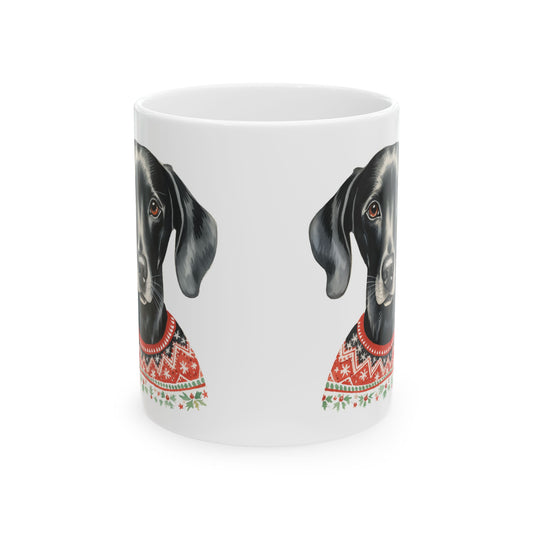 Black Labrador Christmas Mug — Festive Dog Lover Ceramic Coffee Cup 11oz   Item #281792