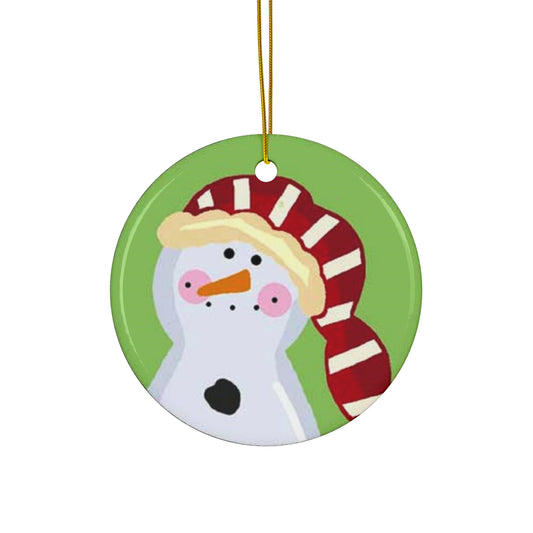 Snowman Ceramic Disc Ornament         Item #9874722