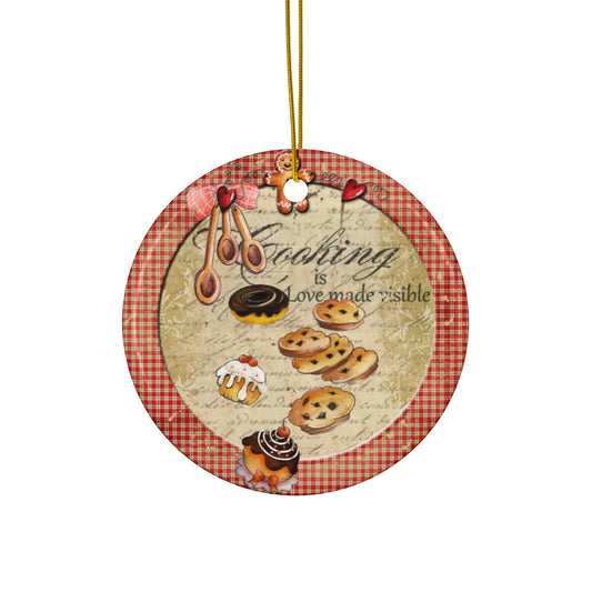 Gingerbread Kitchen Ceramic Disc Ornament     Item #166555