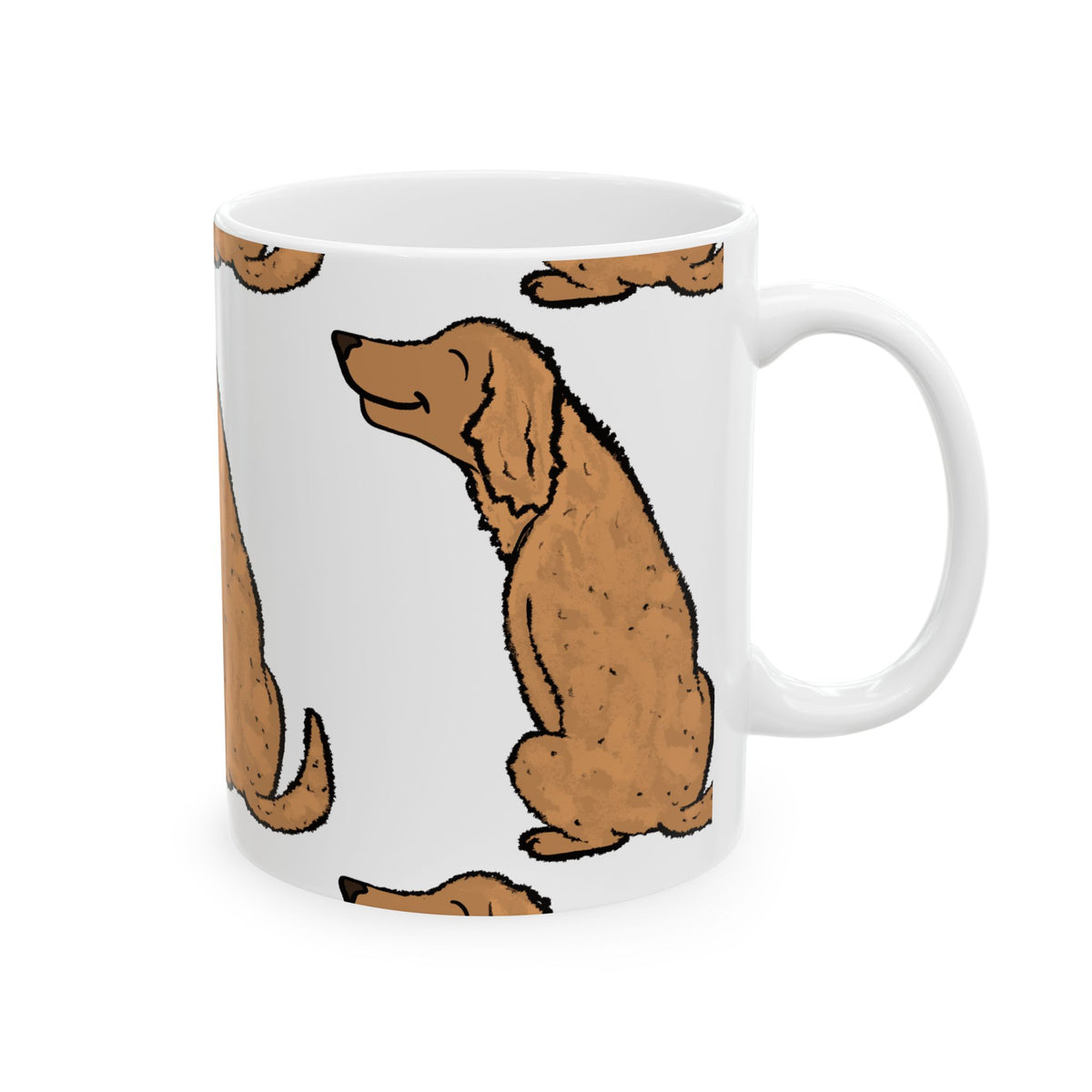 Golden Retriever Pattern Ceramic Mug — Cute Dog Lover Coffee Cup 11oz  Item #857206