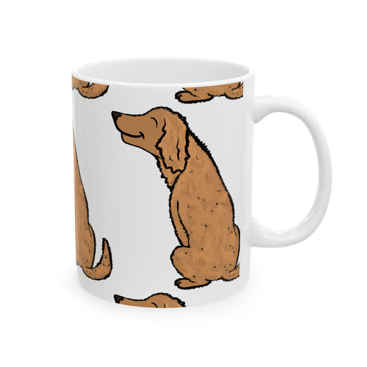 Golden Retriever Pattern Ceramic Mug — Cute Dog Lover Coffee Cup 11oz  Item #857206