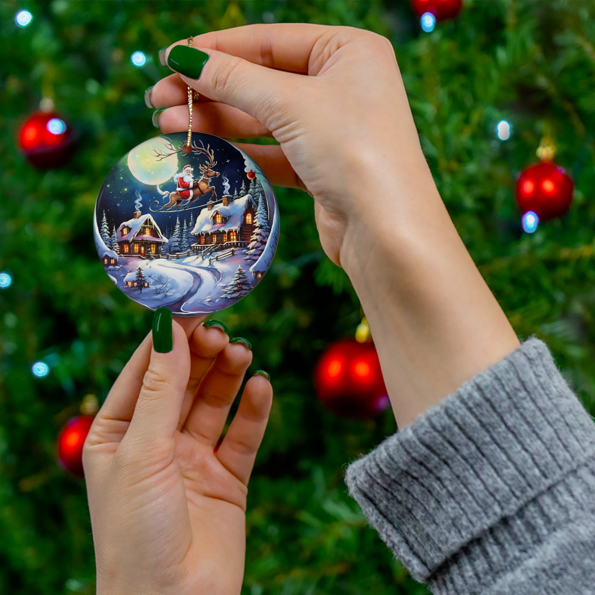 Santa Ceramic Ornament           Item #4601597 - Buckshot's Bargain Barn