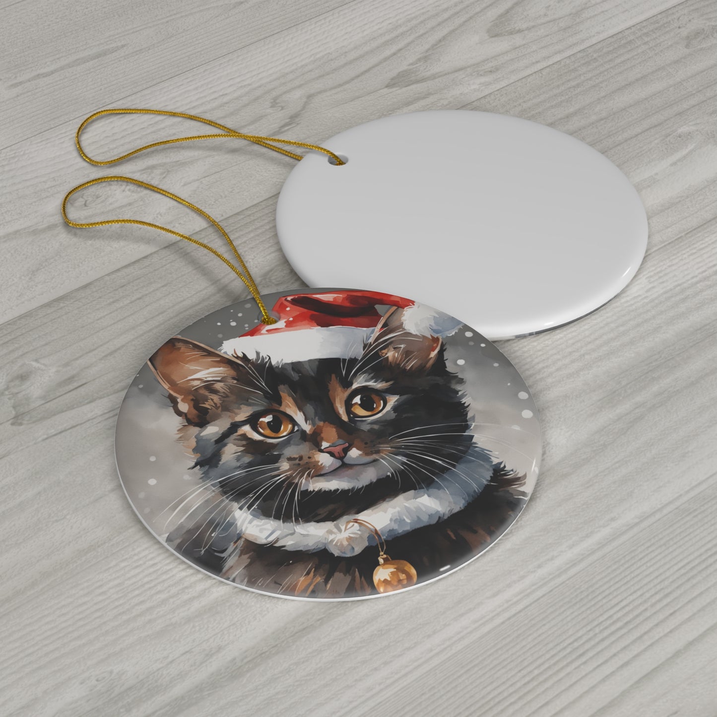 Ceramic Ornament - Christmas Cat     Item #447065