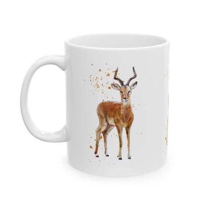 Watercolor Antelope Ceramic Mug — Wildlife Coffee Cup 11oz    Item #484304