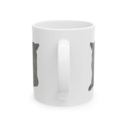Black Dog Back-View Ceramic Mug — Cute Pet Lover Coffee Cup 11oz    Item #105059