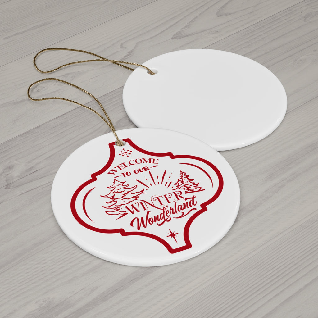 Welcome To Our Winter Ceramic Disc Ornament     Item #8040293
