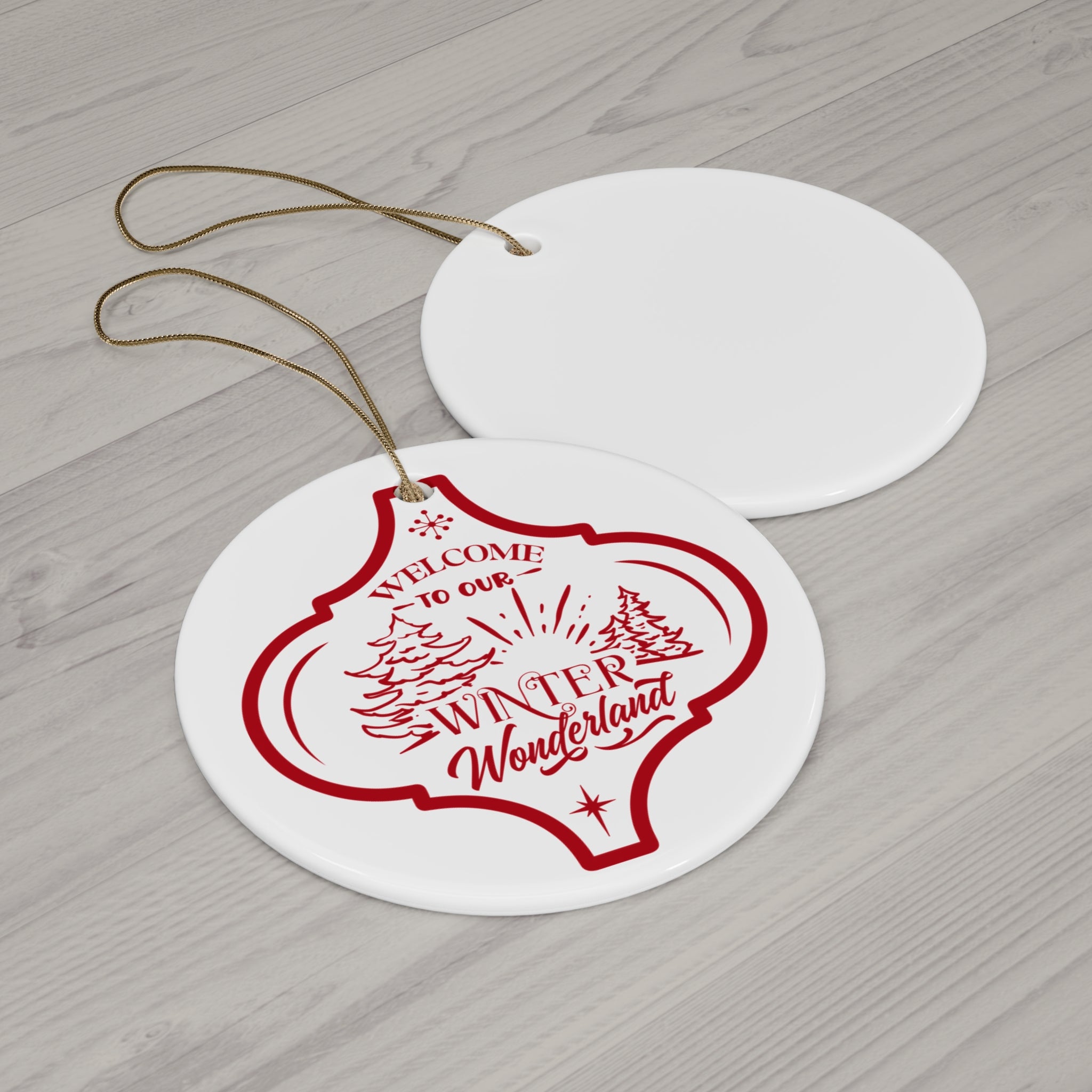 Welcome To Our Winter Ceramic Disc Ornament     Item #8040293
