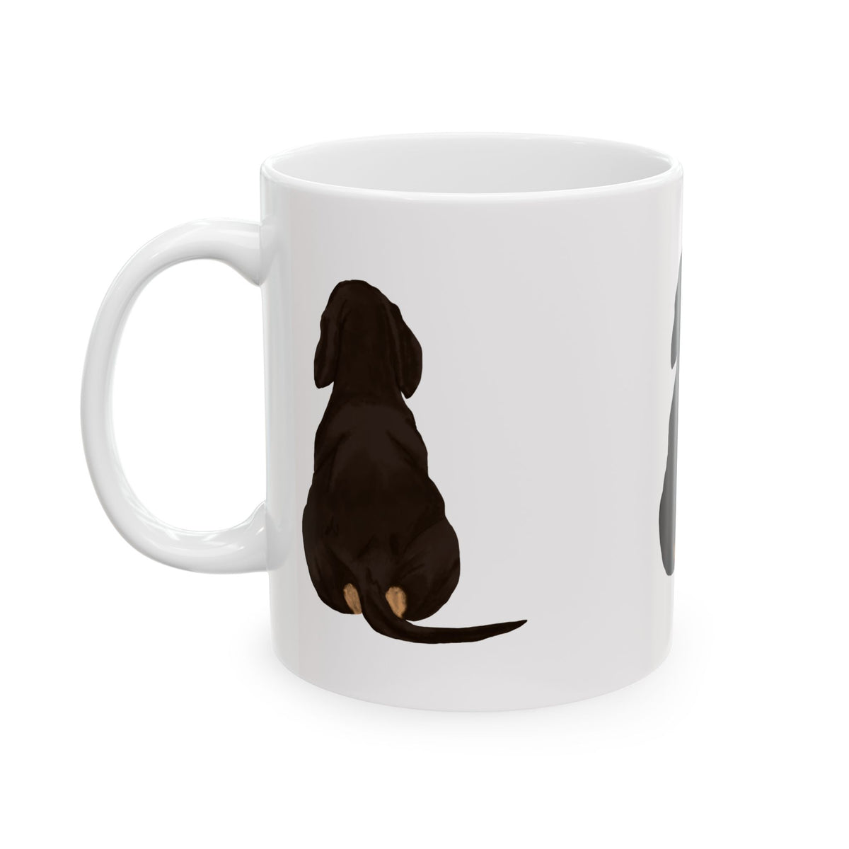 Dog Silhouette Mug – Back View Ceramic Coffee Cup 11oz    Item #826305