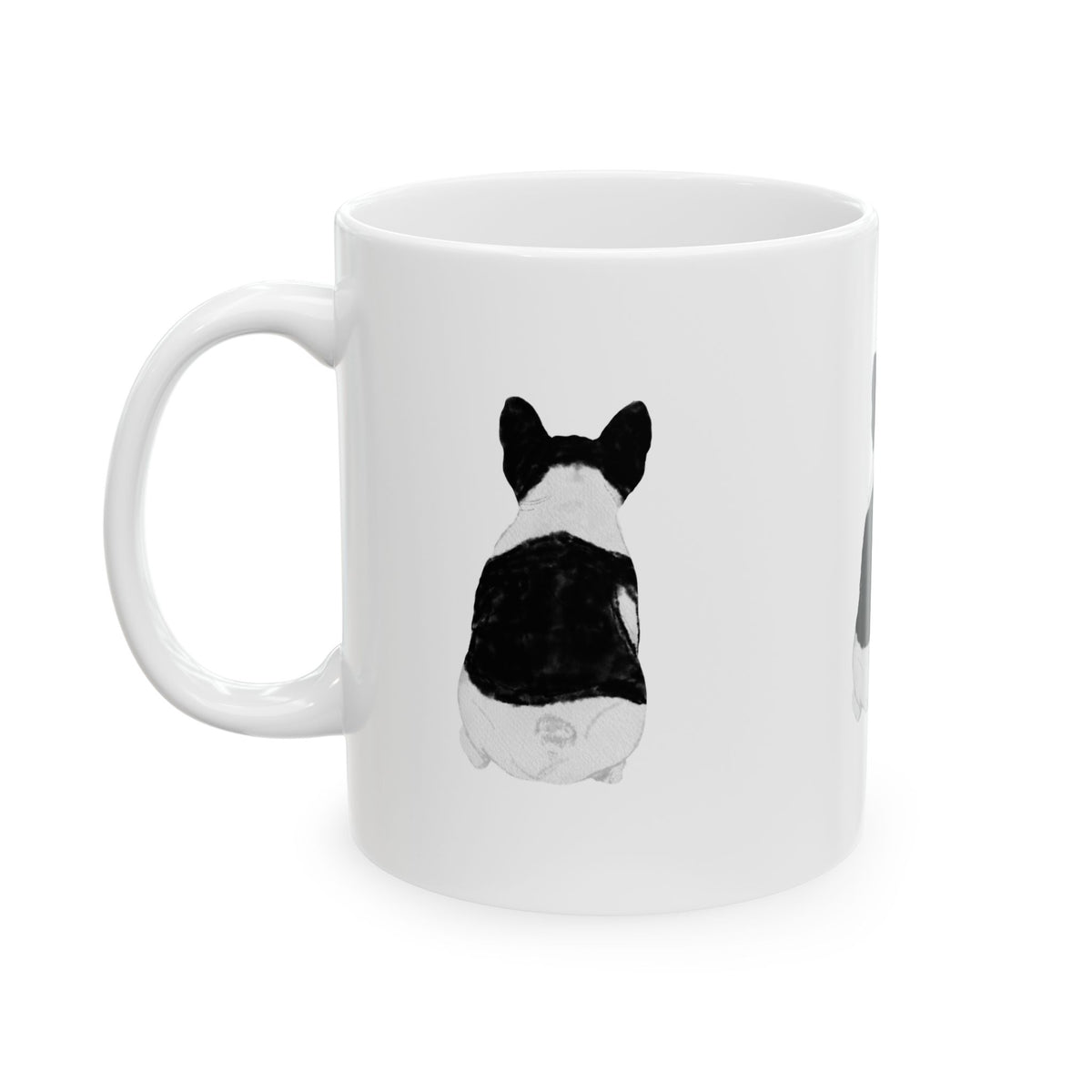 Dog Silhouette Mug – Back View Ceramic Coffee Cup 11oz    Item #4711