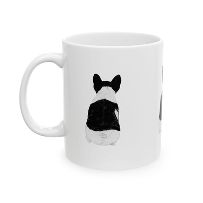 Dog Silhouette Mug – Back View Ceramic Coffee Cup 11oz    Item #4711