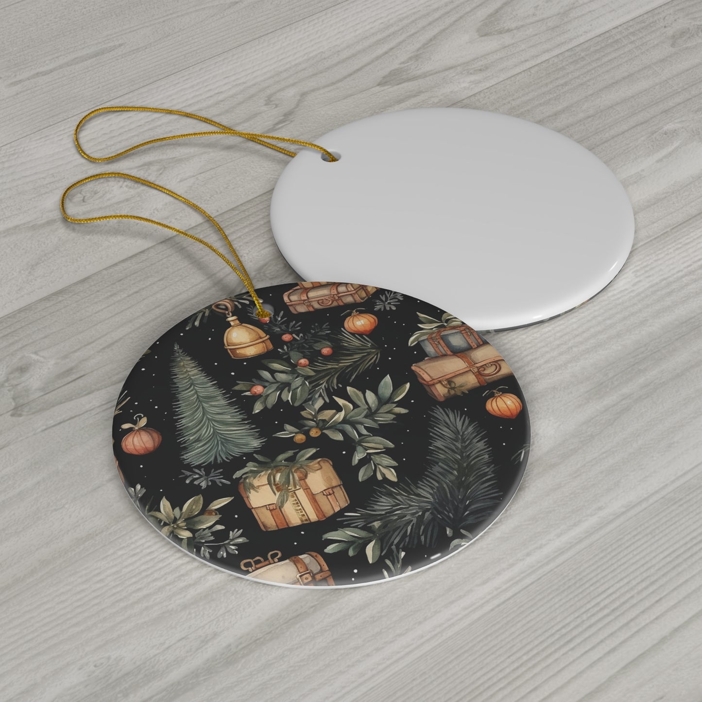 Ceramic Ornament - Christmas Scene      Item #607166