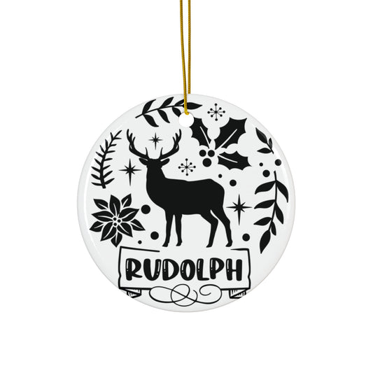 Rudolph Ceramic Disc Ornament          Item #1941472