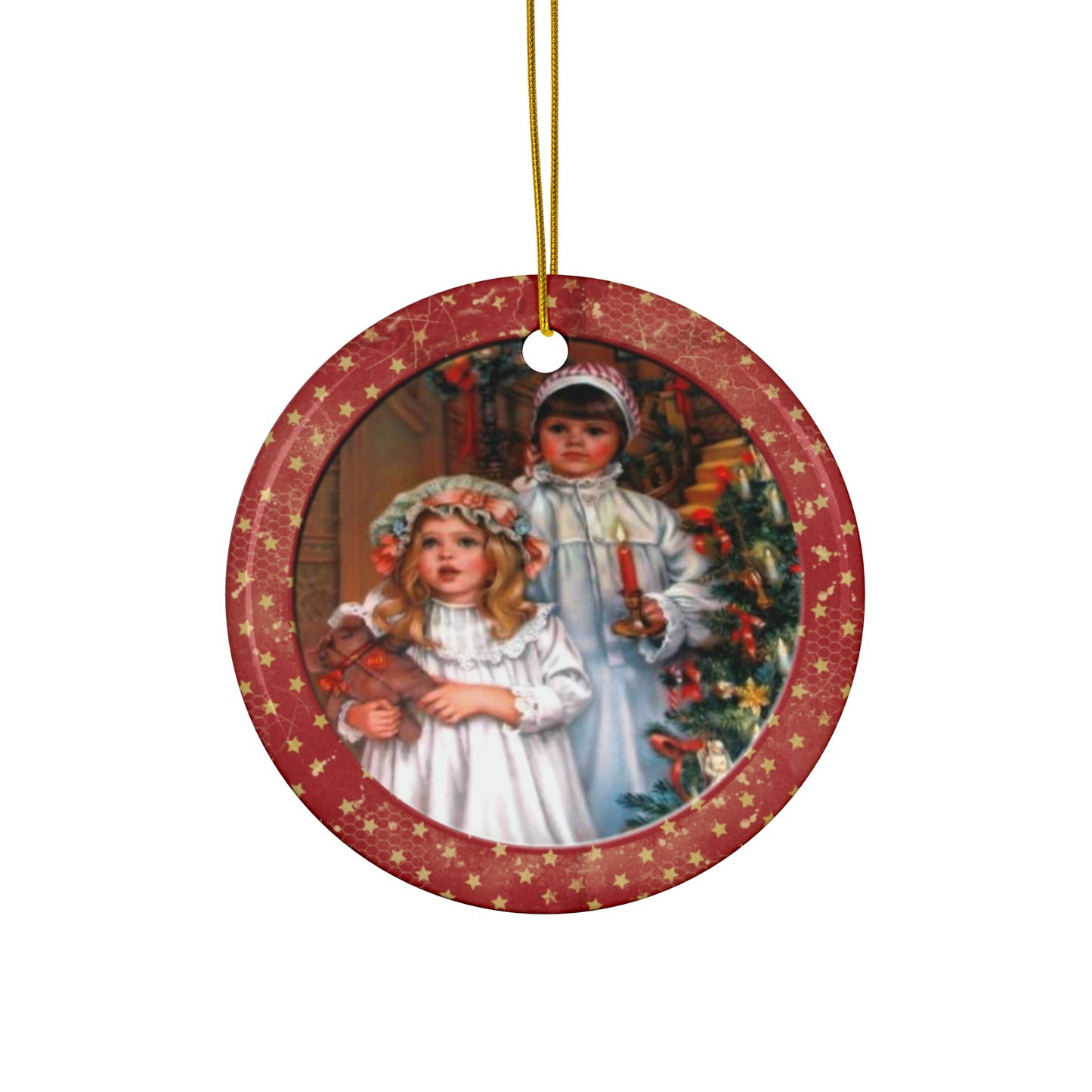 Christmas Kids Ceramic Disc Ornament      Item #8490478