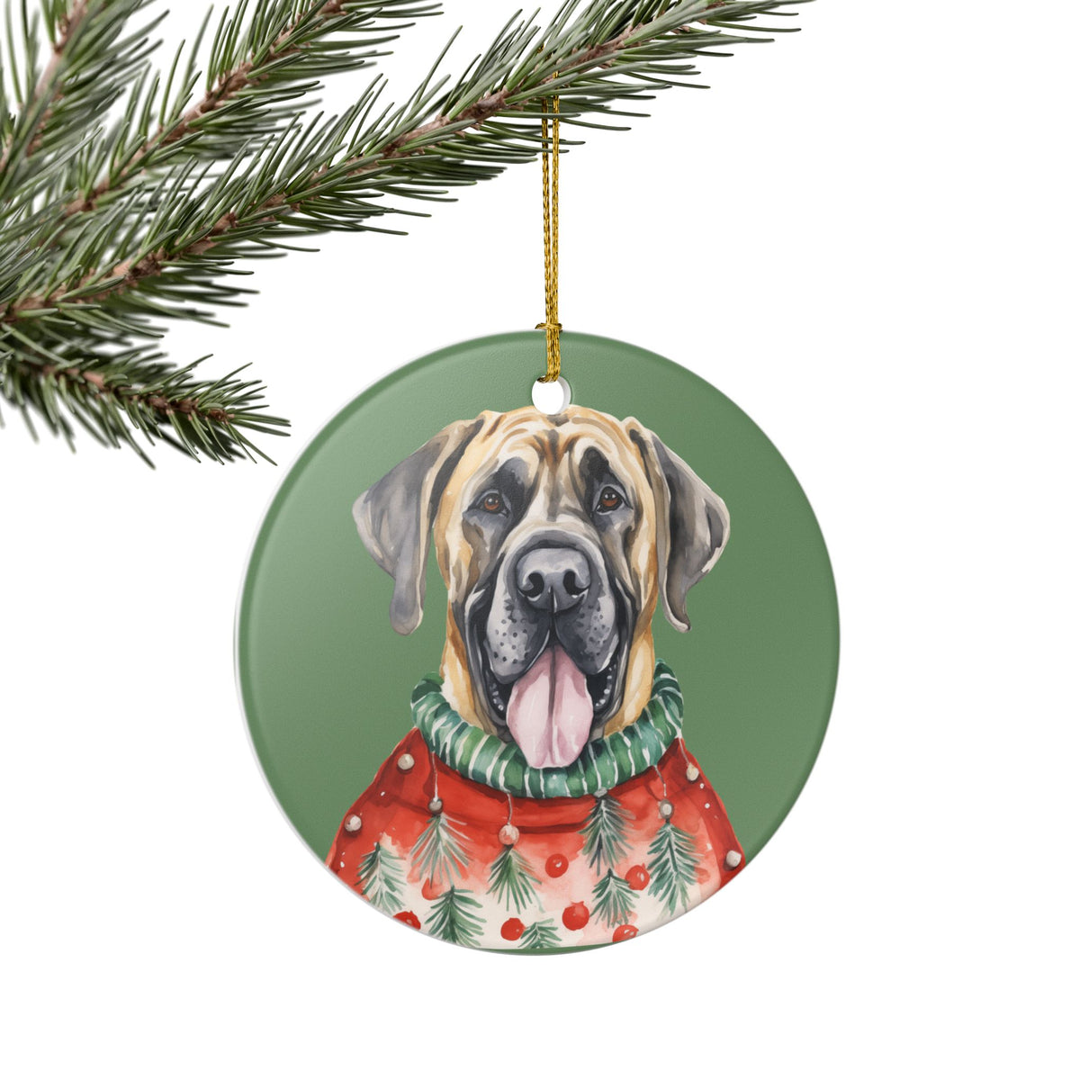 Christmas Dog Ceramic Ornament   Item #542793