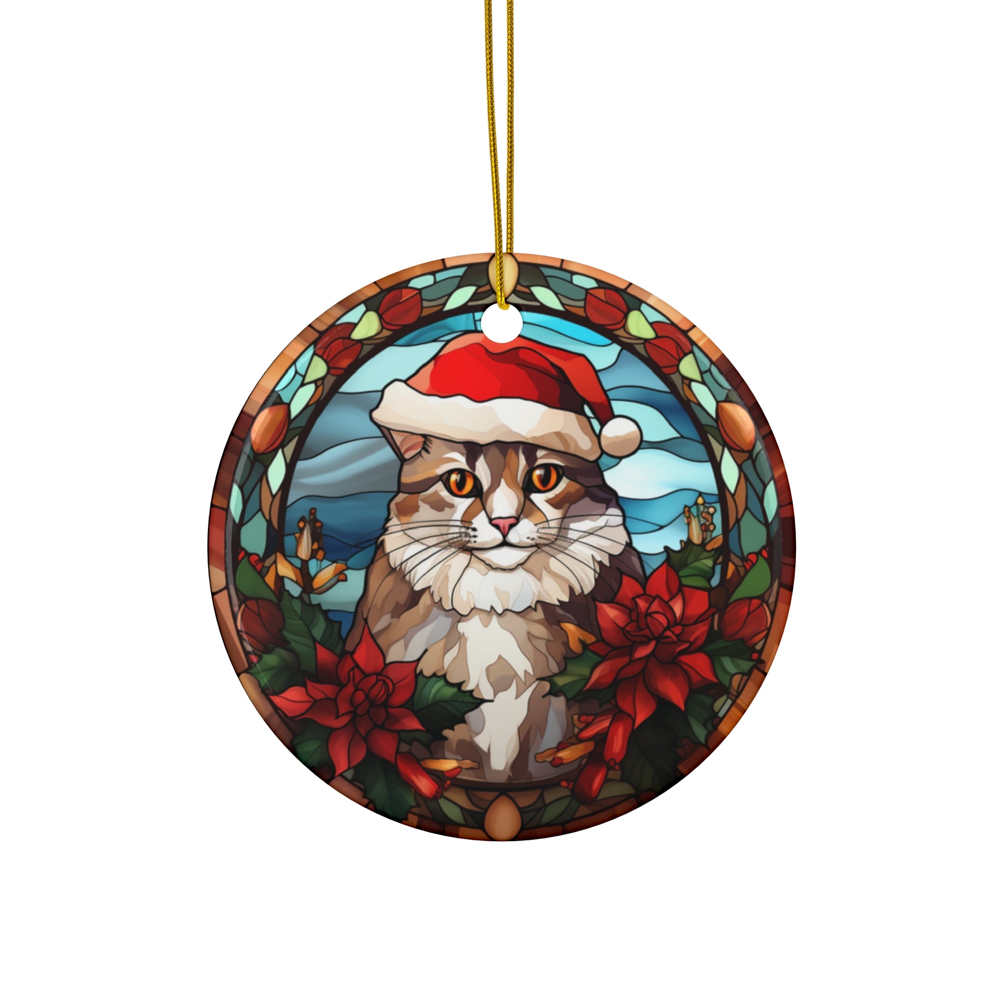 Santa Cat Ceramic Ornament       Item #3857319 - Buckshot's Bargain Barn